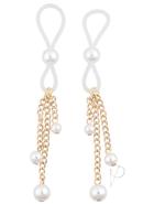 Sex And Mischief Pearl Nipple Ties - White/gold
